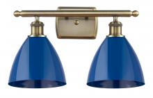 Innovations Lighting 516-2W-AB-MBD-75-BL-LED - Plymouth - 2 Light - 18 inch - Antique Brass - Bath Vanity Light