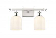 Innovations Lighting 516-2W-WPC-G559-5GWH - Bridal Veil - 2 Light - 15 inch - White Polished Chrome - Bath Vanity Light