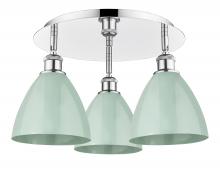 Innovations Lighting 516-3C-PC-MBD-75-SF - Plymouth - 3 Light - 19 inch - Polished Chrome - Flush Mount