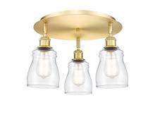 Innovations Lighting 516-3C-SG-G392 - Ellery - 3 Light - 17 inch - Satin Gold - Flush Mount