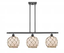 Innovations Lighting 516-3I-BK-G121-8RB-LED - Farmhouse Rope - 3 Light - 36 inch - Matte Black - Cord hung - Island Light