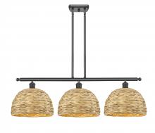 Innovations Lighting 516-3I-OB-RBD-12-NAT - Woven Rattan - 3 Light - 39 inch - Oil Rubbed Bronze - Multi Pendant