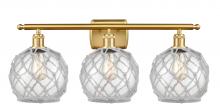 Innovations Lighting 516-3W-SG-G122-8RW - Farmhouse Rope - 3 Light - 28 inch - Satin Gold - Bath Vanity Light