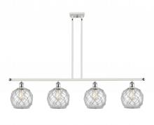 Innovations Lighting 516-4I-WPC-G122-8RW-LED - Farmhouse Rope - 4 Light - 48 inch - White Polished Chrome - Cord hung - Island Light