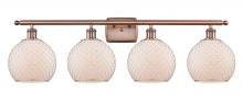 Innovations Lighting 516-4W-AC-G121-8CSN - Farmhouse Chicken Wire - 4 Light - 38 inch - Antique Copper - Bath Vanity Light