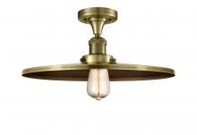 Innovations Lighting 517-1CH-AB-MFR-AB-16-LED - Railroad - 1 Light - 16 inch - Antique Brass - Semi-Flush Mount