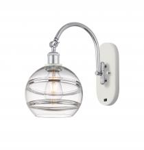 Innovations Lighting 518-1W-WPC-G556-8CL - Rochester - 1 Light - 8 inch - White Polished Chrome - Sconce