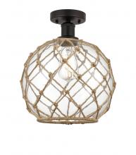 Innovations Lighting 616-1F-OB-G122-10RB - Farmhouse Rope - 1 Light - 10 inch - Oil Rubbed Bronze - Semi-Flush Mount