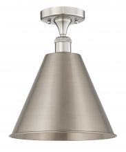 Innovations Lighting 616-1F-SN-MBC-12-SN - Berkshire - 1 Light - 12 inch - Brushed Satin Nickel - Semi-Flush Mount