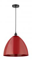 Innovations Lighting 616-1P-BK-MBD-16-RD - Plymouth - 1 Light - 16 inch - Matte Black - Cord hung - Mini Pendant