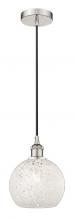 Innovations Lighting 616-1P-PN-G1216-8WM - White Mouchette - 1 Light - 8 inch - Polished Nickel - Cord Hung - Mini Pendant