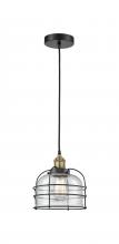 Innovations Lighting 616-1PH-BAB-G74-CE - Bell Cage - 1 Light - 9 inch - Black Antique Brass - Mini Pendant