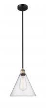 Innovations Lighting 616-1S-BAB-GBC-124 - Berkshire - 1 Light - 12 inch - Black Antique Brass - Cord hung - Mini Pendant