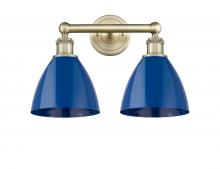 Innovations Lighting 616-2W-AB-MBD-75-BL - Plymouth - 2 Light - 17 inch - Antique Brass - Bath Vanity Light