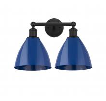 Innovations Lighting 616-2W-BK-MBD-75-BL - Plymouth - 2 Light - 17 inch - Matte Black - Bath Vanity Light