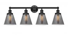 Innovations Lighting 616-4W-BK-G63 - Cone - 4 Light - 33 inch - Matte Black - Bath Vanity Light