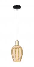 Innovations Lighting 716-1S-BAB-G457-6ME - Preston Flute - 1 Light - 6 inch - Black Antique Brass - Mini Pendant