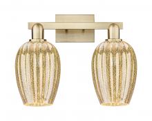Innovations Lighting 716-2W-CB-G457-6ME - Preston Flute - 2 Light - 16 inch - Champagne Bronze - Bath Vanity Light