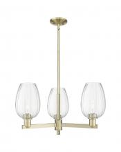 Innovations Lighting 716-3CR-AB-G457-6CL - Preston Flute - 3 Light - 18 inch - Antique Brass - Flush Mount