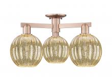 Innovations Lighting 716-3F-AC-G458-7ME - Preston Globe - 3 Light - 6 inch - Antique Copper - Semi-Flush Mount