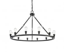 Innovations Lighting 850-BK-LED - Saloon - 12 Light - 50 inch - Matte Black - Chain Hung - Chandelier