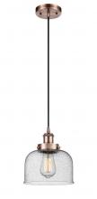 Innovations Lighting 916-1P-AC-G74 - Bell - 1 Light - 8 inch - Antique Copper - Cord hung - Mini Pendant