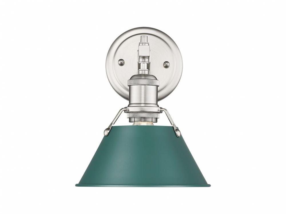 Orwell 1-Light Bath Vanity in Pewter with Pine Green