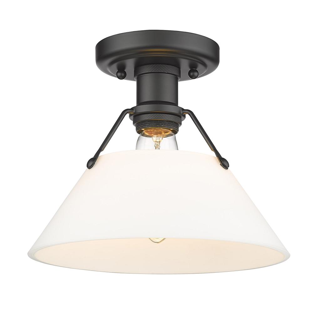 Orwell BLK Flush Mount in Matte Black with Opal Glass