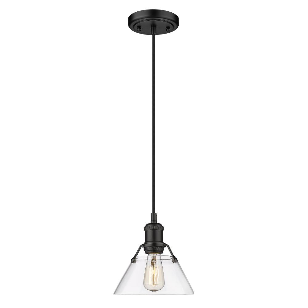 Orwell BLK Small Pendant - 7&#34; in Matte Black with Clear Glass