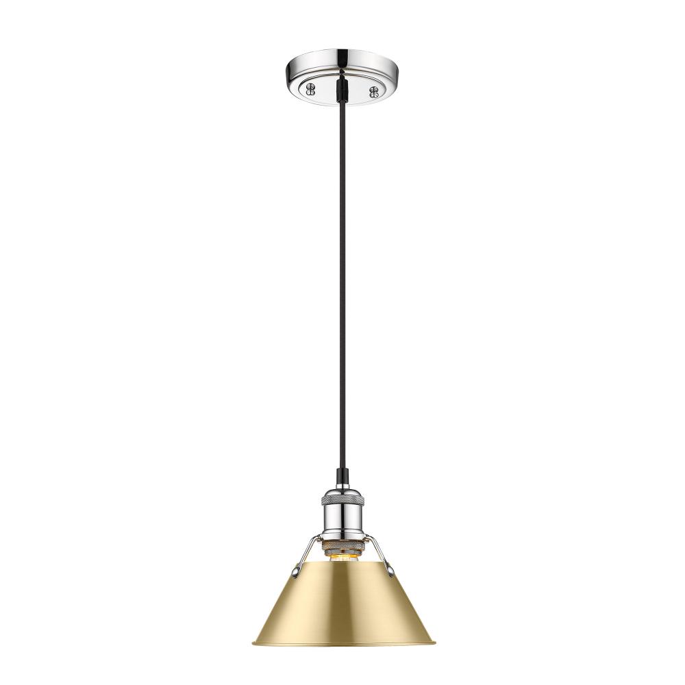 Orwell CH Small Pendant - 7&#34; in Chrome with Brushed Champagne Bronze shade