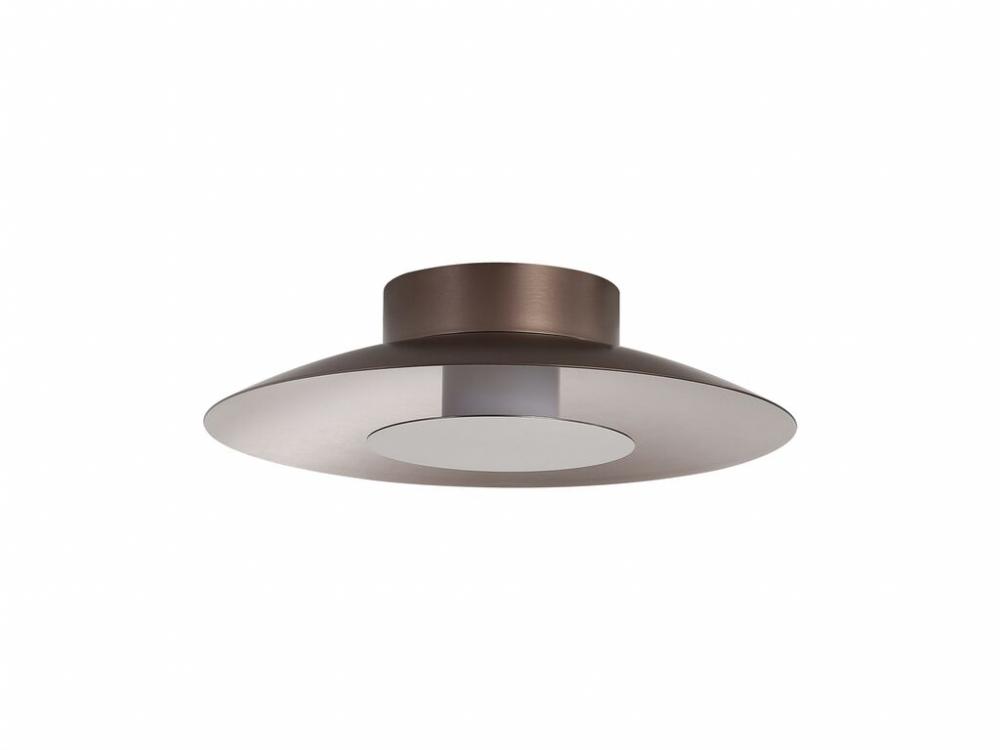 Luma LED Flush Mount - 12&#34; in Coffee Silver with Coffee Silver Shade