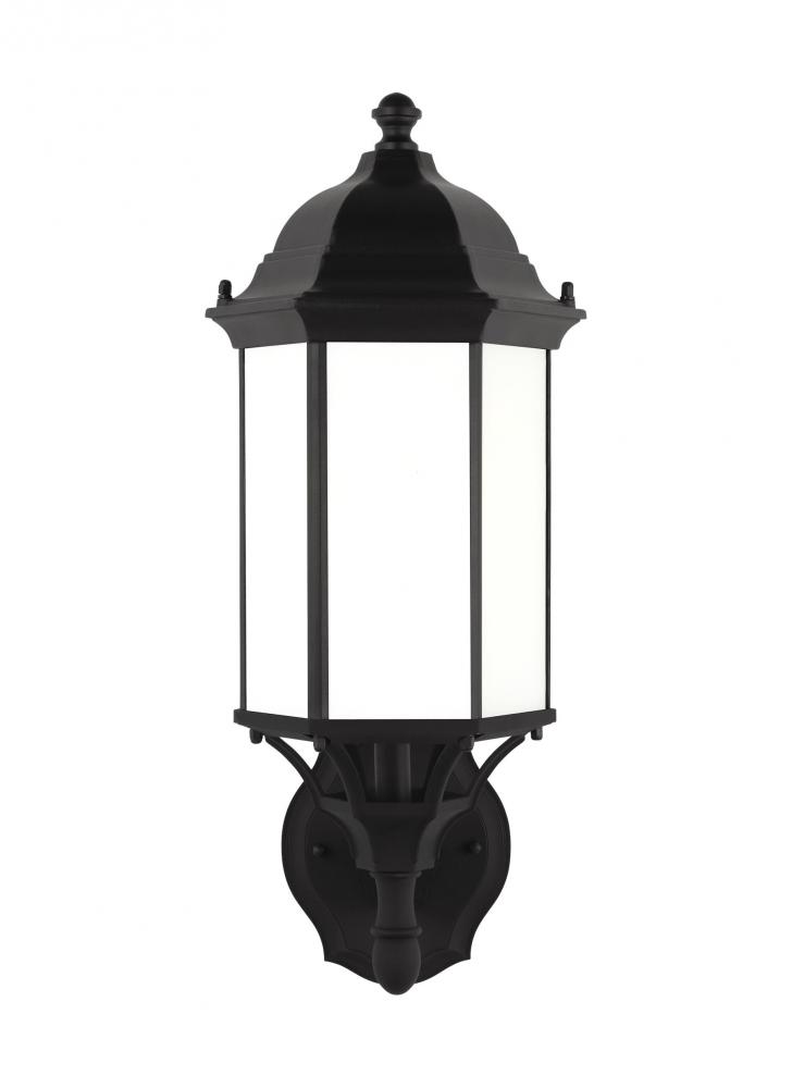 Sevier traditional 1-light outdoor exterior medium uplight outdoor wall lantern sconce in black fini