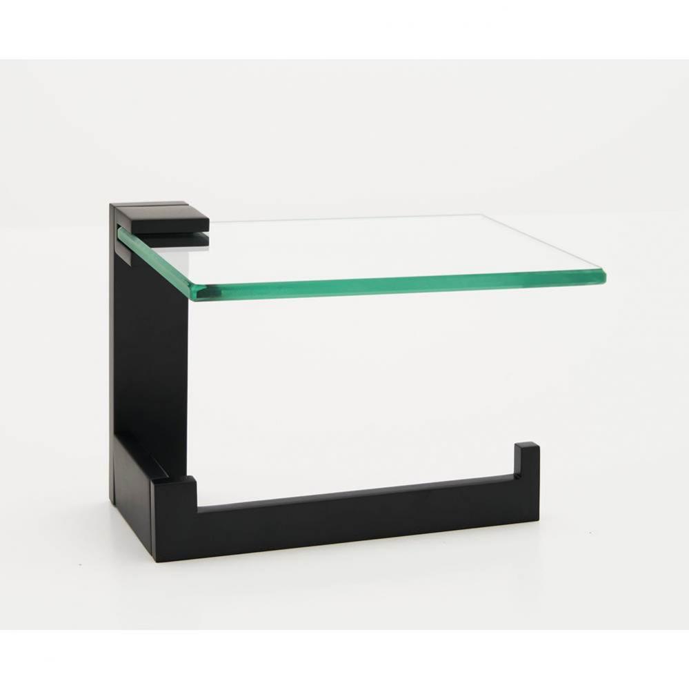 Right hand single post Tissue Holder w/ Glass Shelf