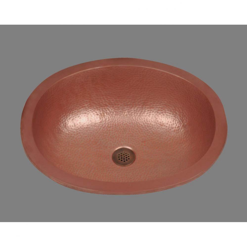 Zoe, Large Oval Lavatory, Hammertone Pattern, Undermount and Drop In