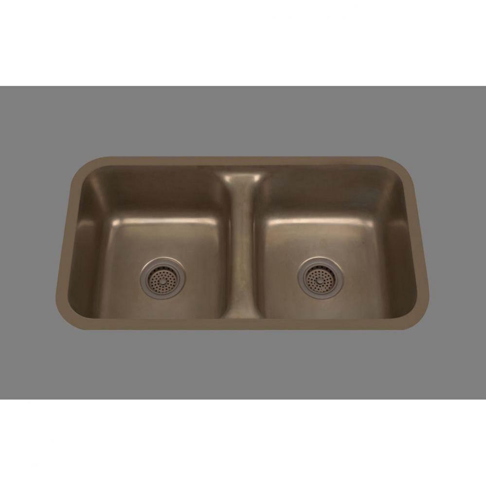 Zena, Double Basin Kitchen Sink, Plain, Undermount and Drop In