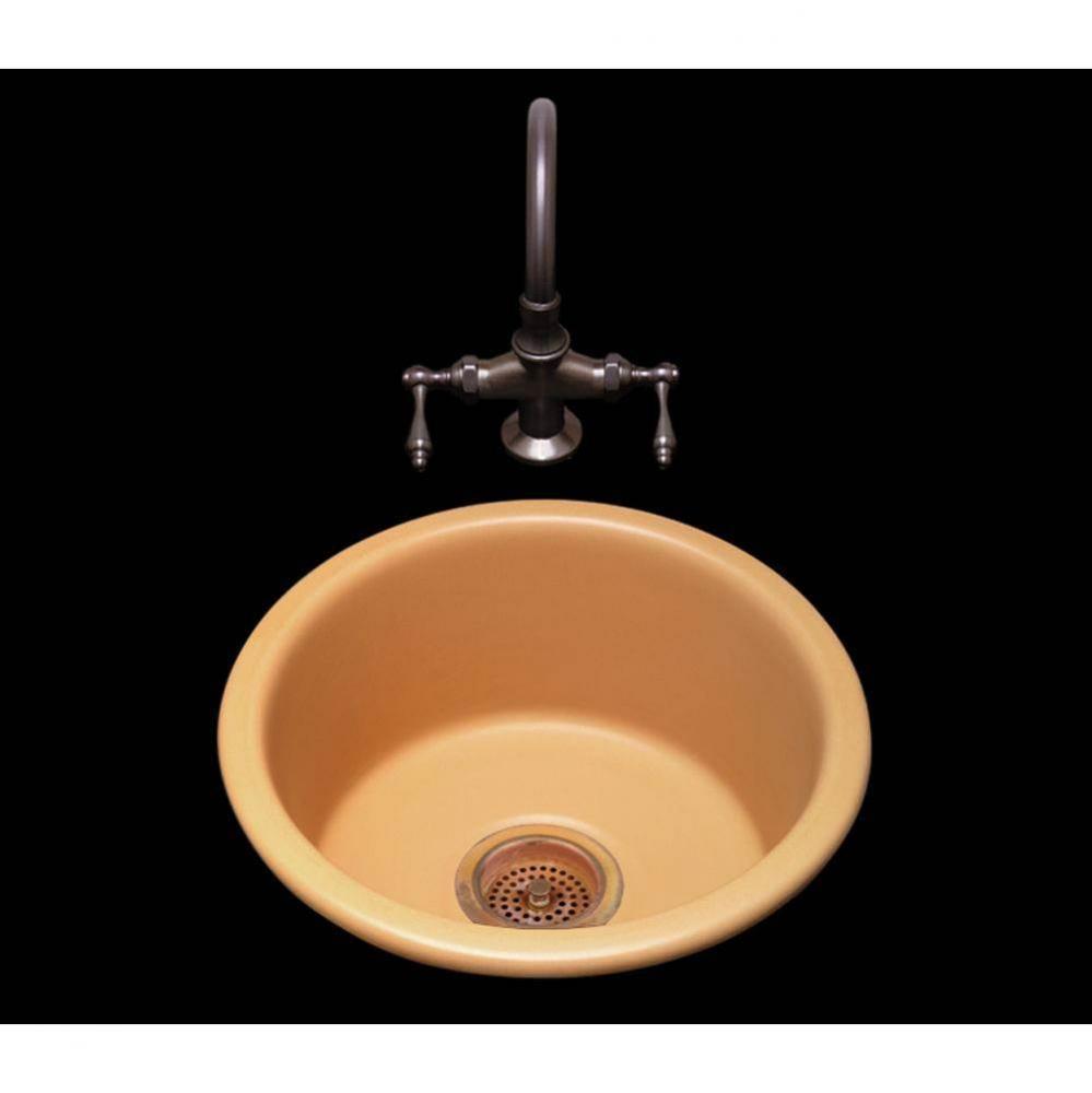 Selena, Double Glazed Round Bar/Prep Sink With Plain Bowl, 3.5&apos;&apos; Drain Opening, Drop In