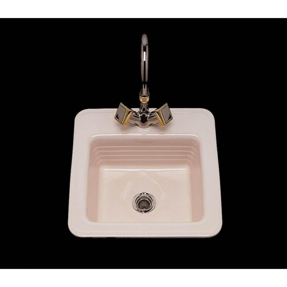 Gloria, Double Glazed Square Bar Sink, Linial Design Pattern, Only 1-Hole, Drop In Only