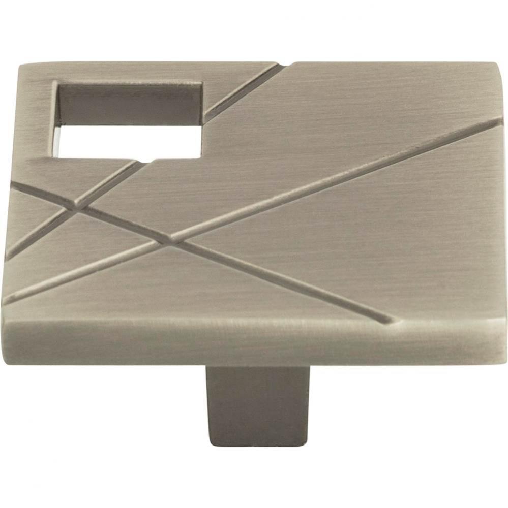 Modernist Left Square Knob 1 1/2 Inch Brushed Nickel