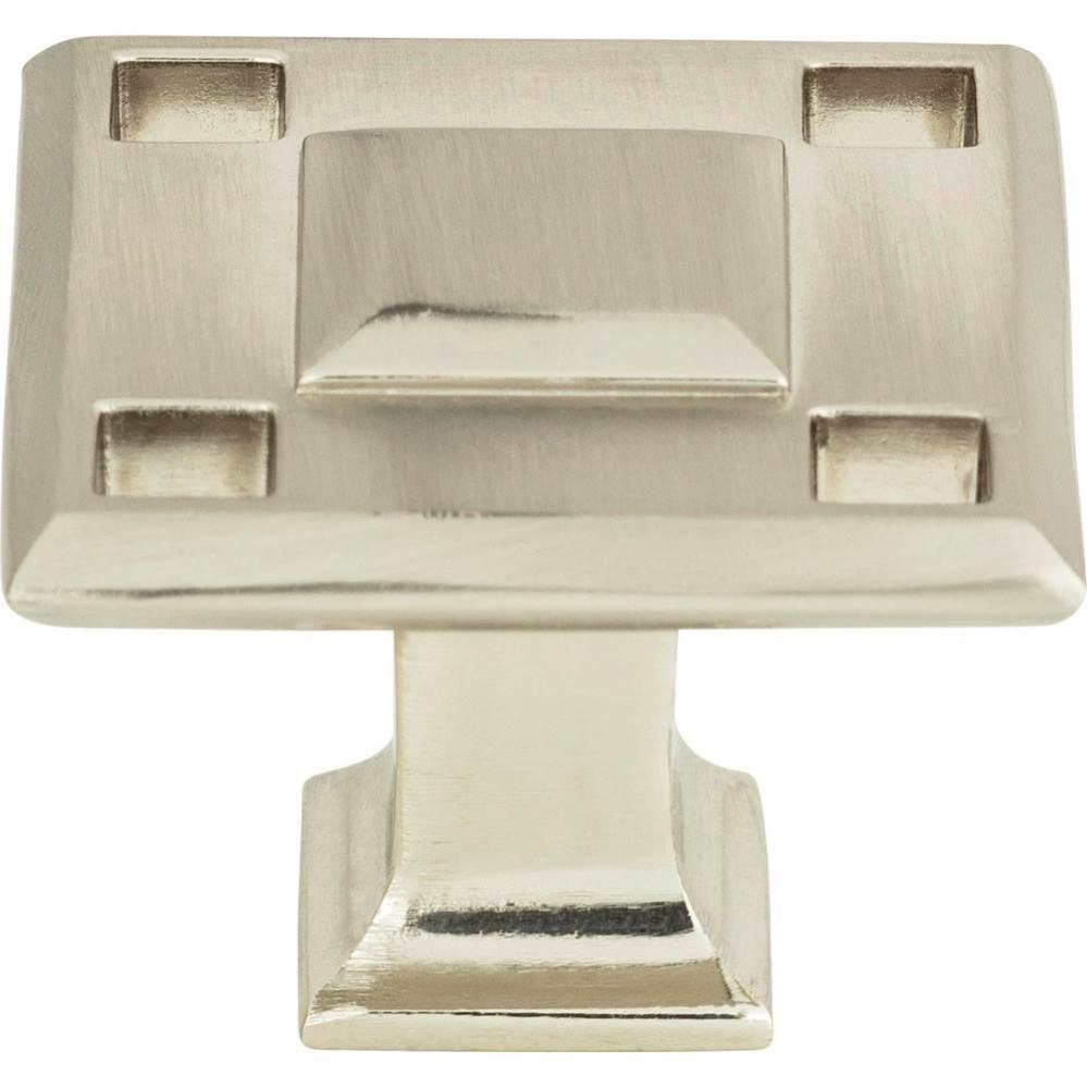 Modern Craftsman Square Knob 1 5/16 Inch Brushed Nickel