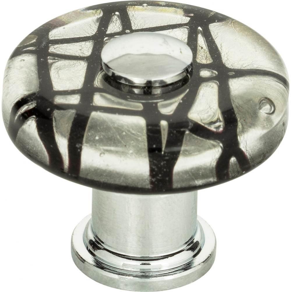 Eclipse Glass Round Knob 1 1/2 Inch Polished Chrome