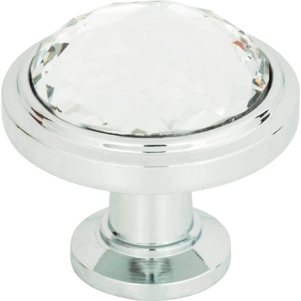 Legacy Crystal Round Knob 1 5/16 Inch Polished Chrome