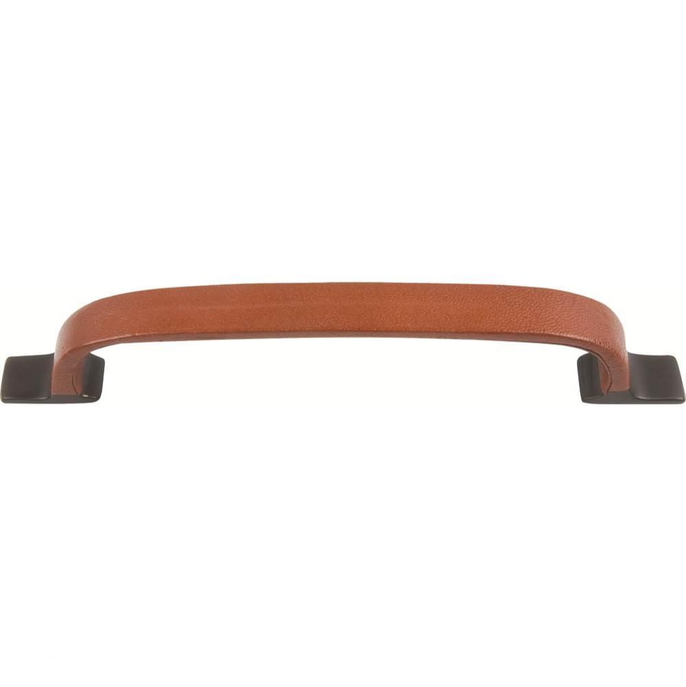 Hamptons Saddle Leather Pull 6 5/16 Inch (c-c) Aged Bronze