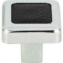 Atlas 3149-BL - Paradigm Square Knob 1 1/4 Inch CH and Black Leather