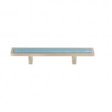 Atlas 231-BLU-BRN - Spa Blue Pull 3 Inch (c-c) Brushed Nickel