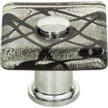 Atlas 3207-CH - Eclipse Glass Square Knob 1 1/2 Inch Polished Chrome