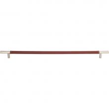 Atlas AP05-OW-SS - Zanzibar Brown Appliance Pull 17 Inch (c-c) Leather Stainless Steel