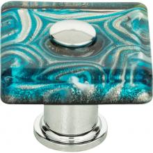 Atlas 3203-CH - Galaxy Glass Square Knob 1 1/2 Inch Polished Chrome