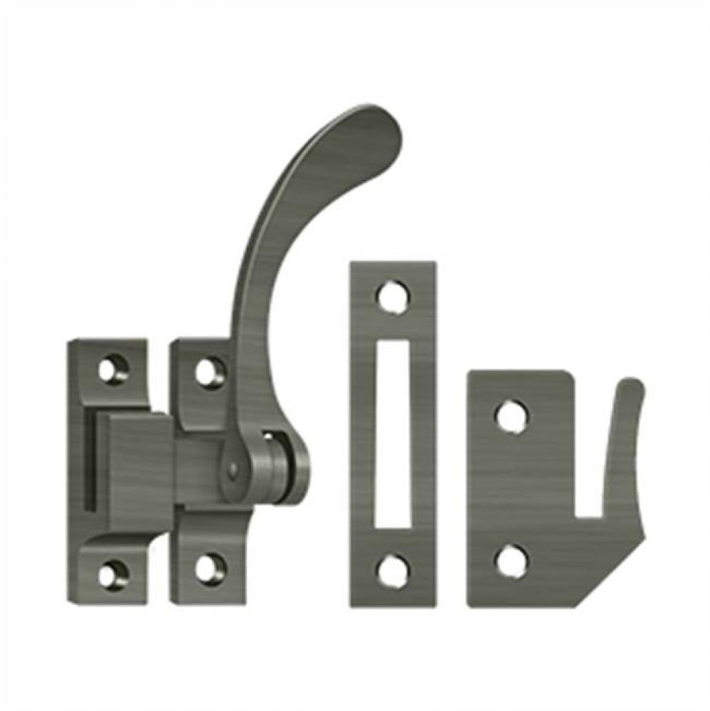 Window Lock, Casement Fastener, Reversible, 4-1/2&apos;&apos;