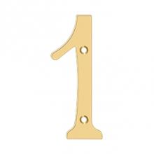 Deltana RN6-1 - 6'' Numbers, Solid Brass