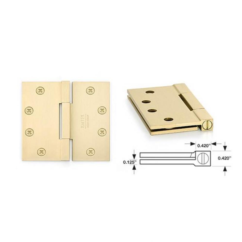 Square Barrel Hnge, SldBrs, SqCr, 4x4&apos;&apos;, 0.125&apos;&apos; Thickness, US10B